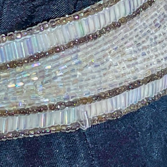 ▪️VTG▪️CHRISTIAN DIOR▪️1980's RARE Handmade Sequin Pearl Accented Beaded Belt - Picture 10 of 11